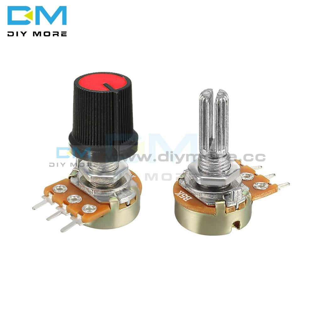 5Pcs Red Linear Taper Rotary Potentiometer Resistor Cap Knob For Arduino 1K 2K 5K B10K B20K B50K