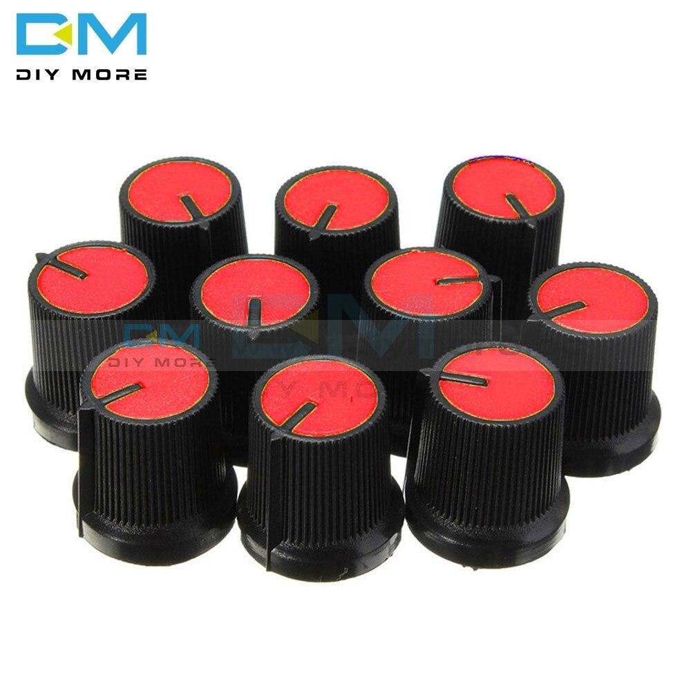 5Pcs Red Linear Taper Rotary Potentiometer Resistor Cap Knob For Arduino 1K 2K 5K B10K B20K B50K