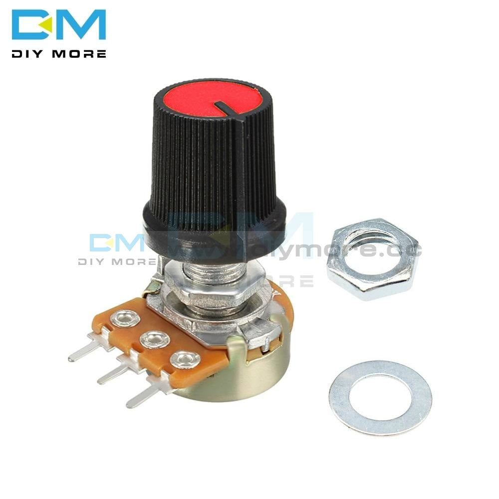 5Pcs Red Linear Taper Rotary Potentiometer Resistor Cap Knob For Arduino 1K 2K 5K B10K B20K B50K