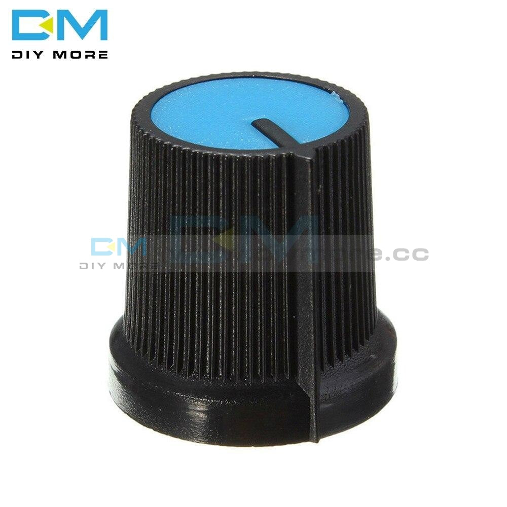 5Pcs Rotary Potentiometer 6 Pin 6P 6Mm Knurled Shaft Single Linear B Type B10K Ohm 10K With Cap Blue