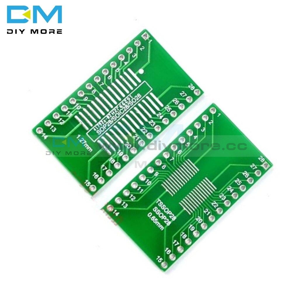 5Pcs Ssop28 Sop28 Tssop28 To Dip28 Adapter Converter Pcb Board 0.65/1.27Mm Integrated Circuits