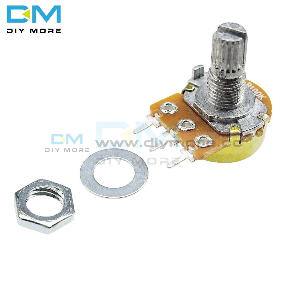 5Pcs Wh148 3Pin Rotary Potentiometer With Aluminum Alloy Caps 1K 5K 10K 20K 50K 100K 500K Ohm Linear