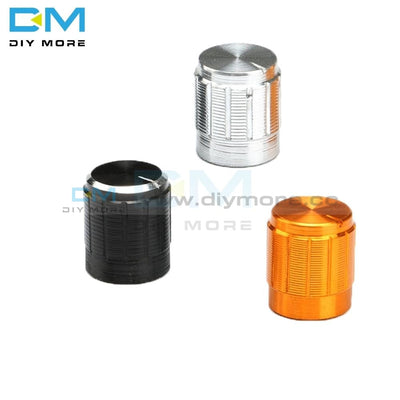 5Pcs Wh148 Aluminum Alloy Potentiometer For Dia 6Mm Knurled Shaft Control Rotary Knobs 14X16Mm Black