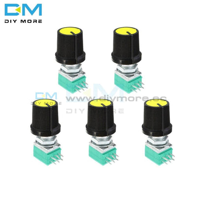 5Pcs Lot 5K 10K 20K 50K 100K Rotary Potentiometer 6Mm Knurled Shaft Single Linear B Type B10K Ohm 6