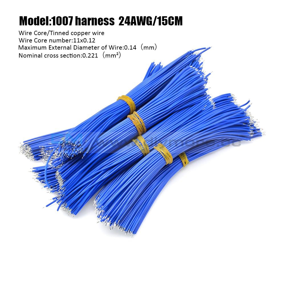 100Pcs 24Awg Tin-Plated Breadboard Pcb Fly Jumper Conductor Wires 1007-24Awg Electrical Cable Blue