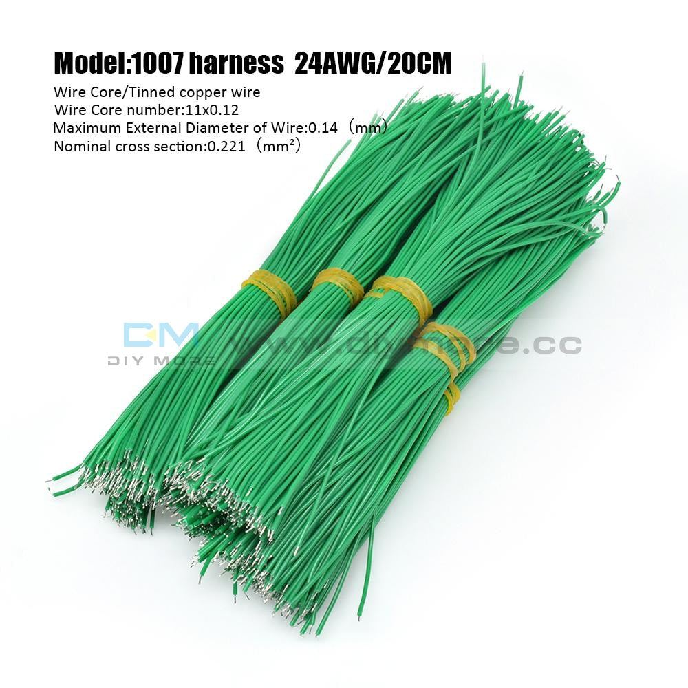 100Pcs 24Awg Tin-Plated Breadboard Pcb Fly Jumper Conductor Wires 1007-24Awg Electrical Cable Green