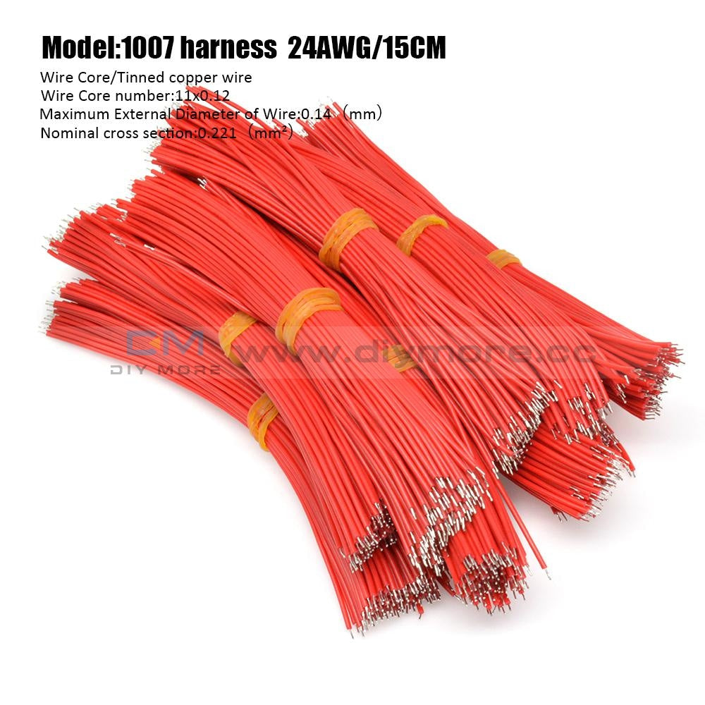 100Pcs 24Awg Tin-Plated Breadboard Pcb Fly Jumper Conductor Wires 1007-24Awg Electrical Cable Red