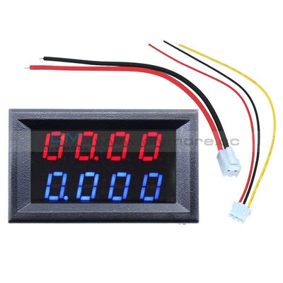 0.28 Inch 4-Bit Dc 0-200V 10A Digital Voltmeter Ammeter Blue Red/ Red Led Amp Dual Display Detector