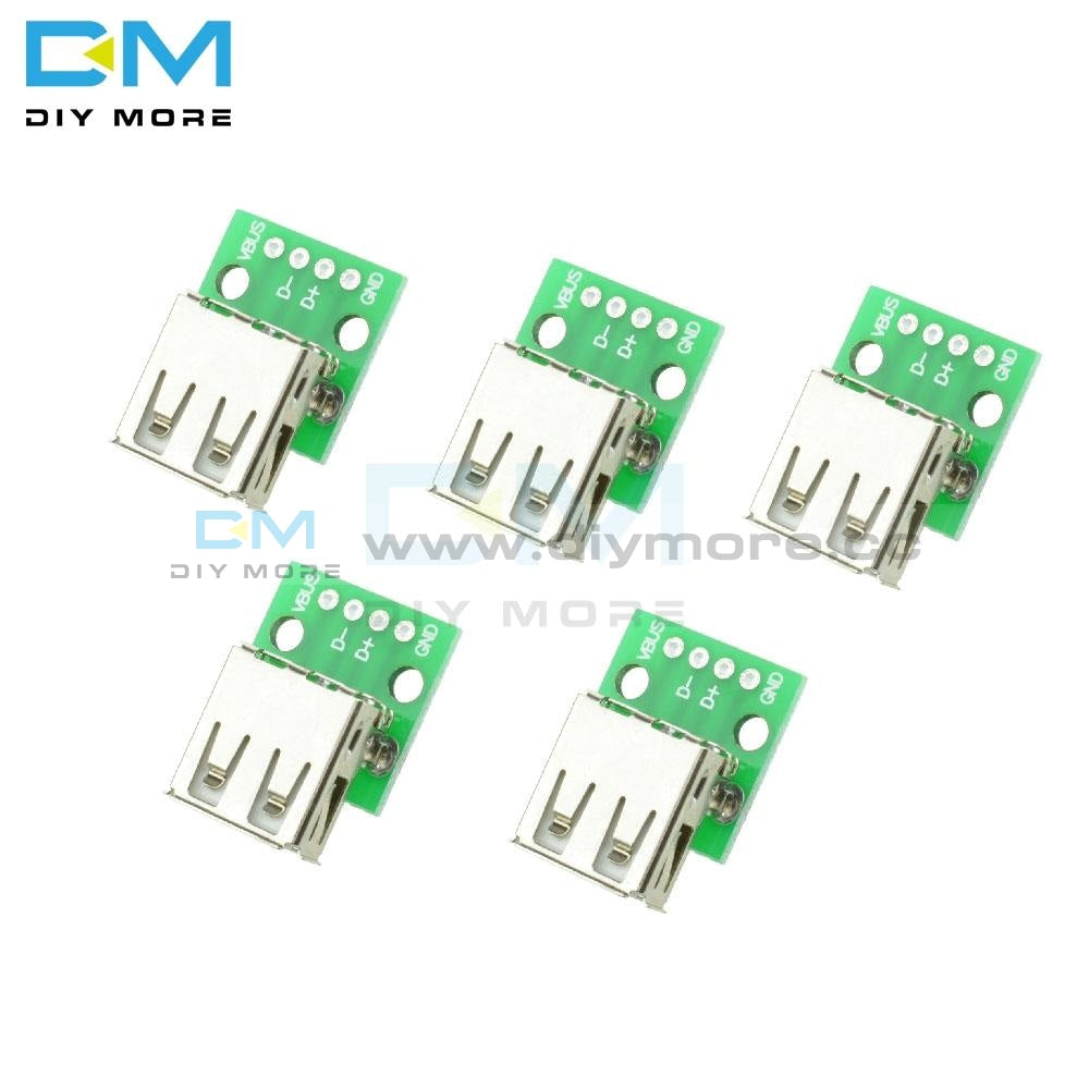 5Pcs Type A Female Usb To Dip 2.54Mm Pcb Board Adapter Converter Module For Arduino Integrated