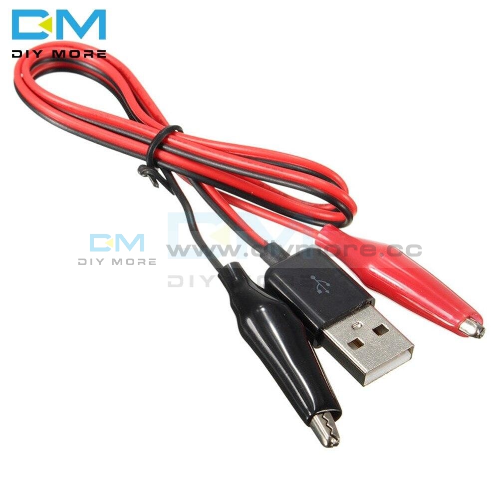 60Cm Alligator Test Clips Clamp To Usb Male Connector Power Supply Adapter Cable Integrated Circuits
