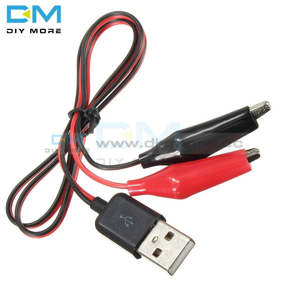 60Cm Alligator Test Clips Clamp To Usb Male Connector Power Supply Adapter Cable Integrated Circuits