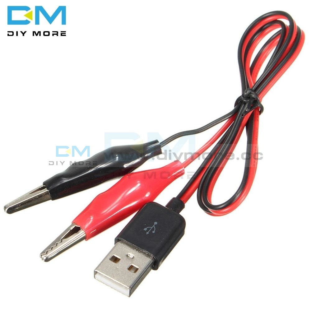 60Cm Alligator Test Clips Clamp To Usb Male Connector Power Supply Adapter Cable Integrated Circuits