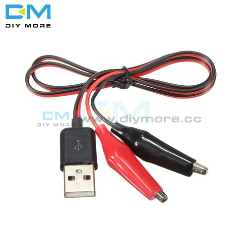 60Cm Alligator Test Clips Clamp To Usb Male Connector Power Supply Adapter Cable Integrated Circuits