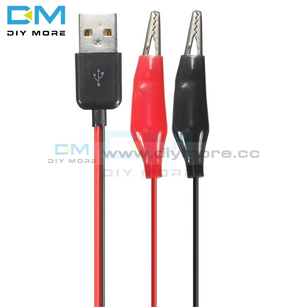 60Cm Alligator Test Clips Clamp To Usb Male Connector Power Supply Adapter Cable Integrated Circuits