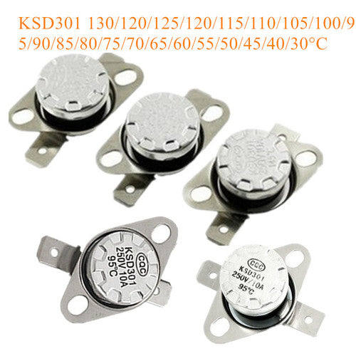 10A 250V Durable KSD301 30°C~130°C NO NC Thermostat Temperature Thermal Switch