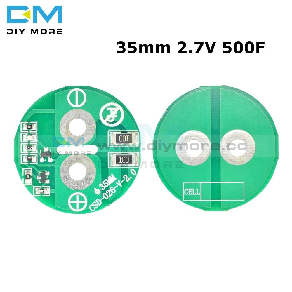 6Pcs 2.7V 500F Super Capacitance Equalization Board Capacitor Protection Diameter 35Mm Farad