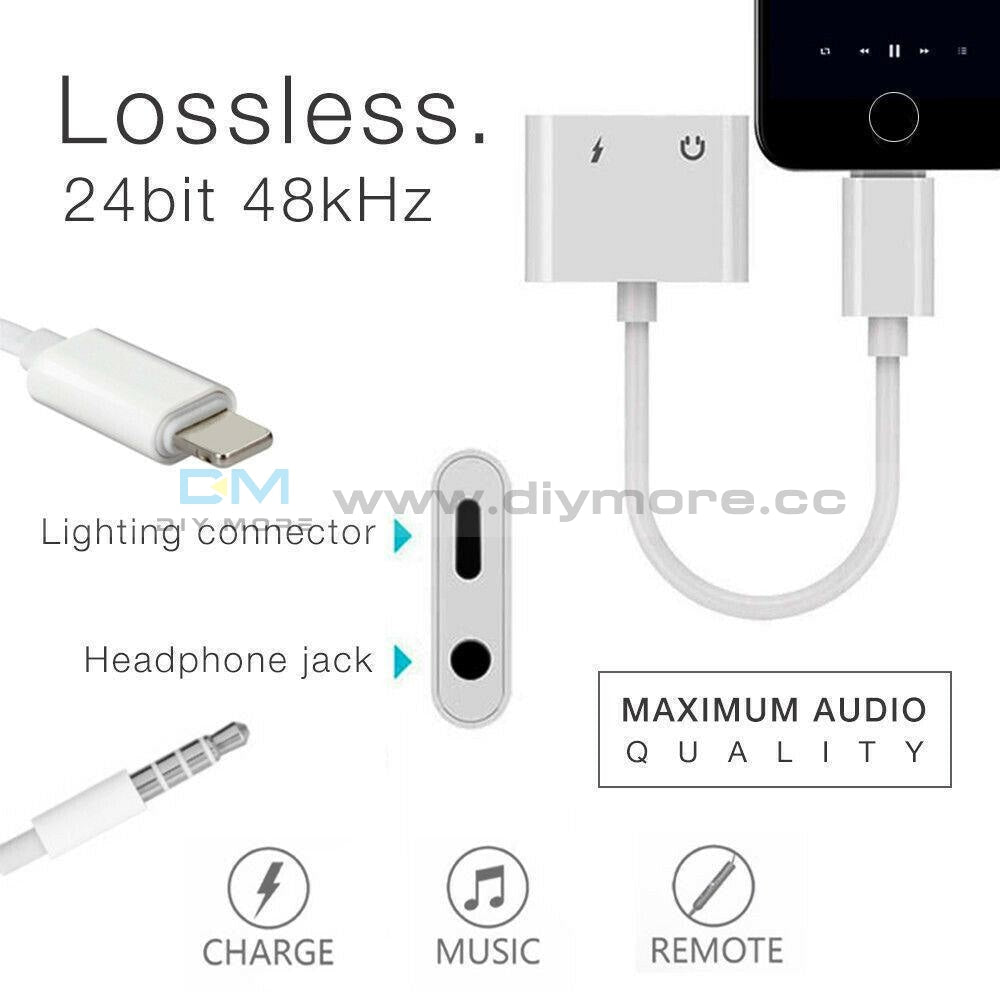 Adapter For Iphone X 6S 7 8 Plus Xs Max Splitter Audio Earphone Aux Charger Dual Module