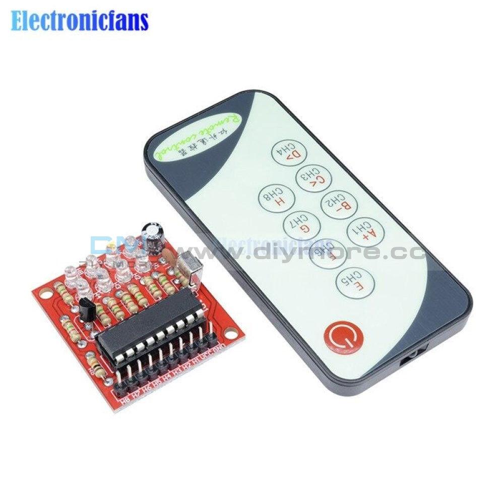 8 Channel Ir Infrared Receiver Board 3 5V Delay Relay Driving Module + 9 Keys Remote Control