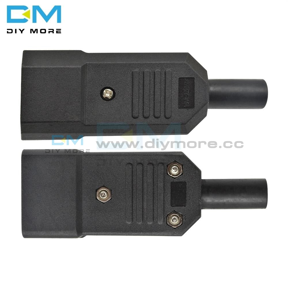 Ac 013A 250V 10A Male Power Adapter Iron Core 3 Terminals Iec320 C13 Connector Pins Integrated