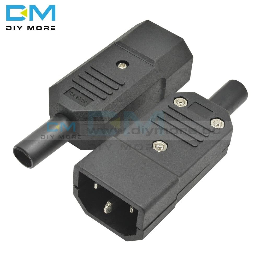 Ac 013A 250V 10A Male Power Adapter Iron Core 3 Terminals Iec320 C13 Connector Pins Integrated