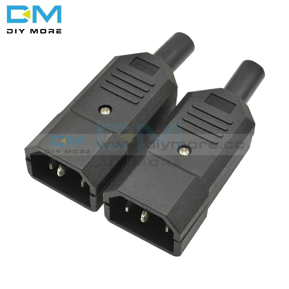 Ac 013A 250V 10A Male Power Adapter Iron Core 3 Terminals Iec320 C13 Connector Pins Integrated