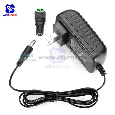 Ac 100 240V 0.5A To Dc 12V 1A/dc 2A Us Plug Power Adapter Transformer 2.1*5.5 Mm Jack Female