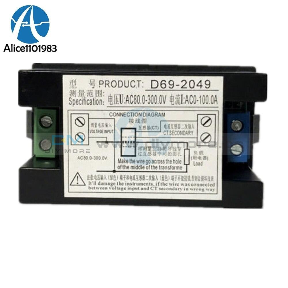 Ac 80 300V 100A Lcd Digital Ammeter Meter Voltmeter Power Module Volt Watt Kwh Integrated Circuits