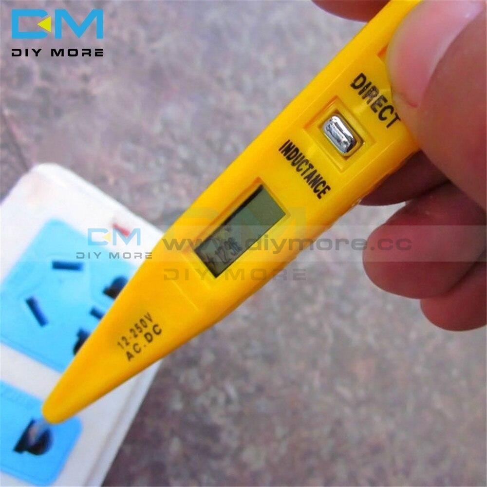 Ac Dc 12V 250V Digital Lcd Voltage Tester Pen Ac/dc Detector Continuity Detection Pen Inductance