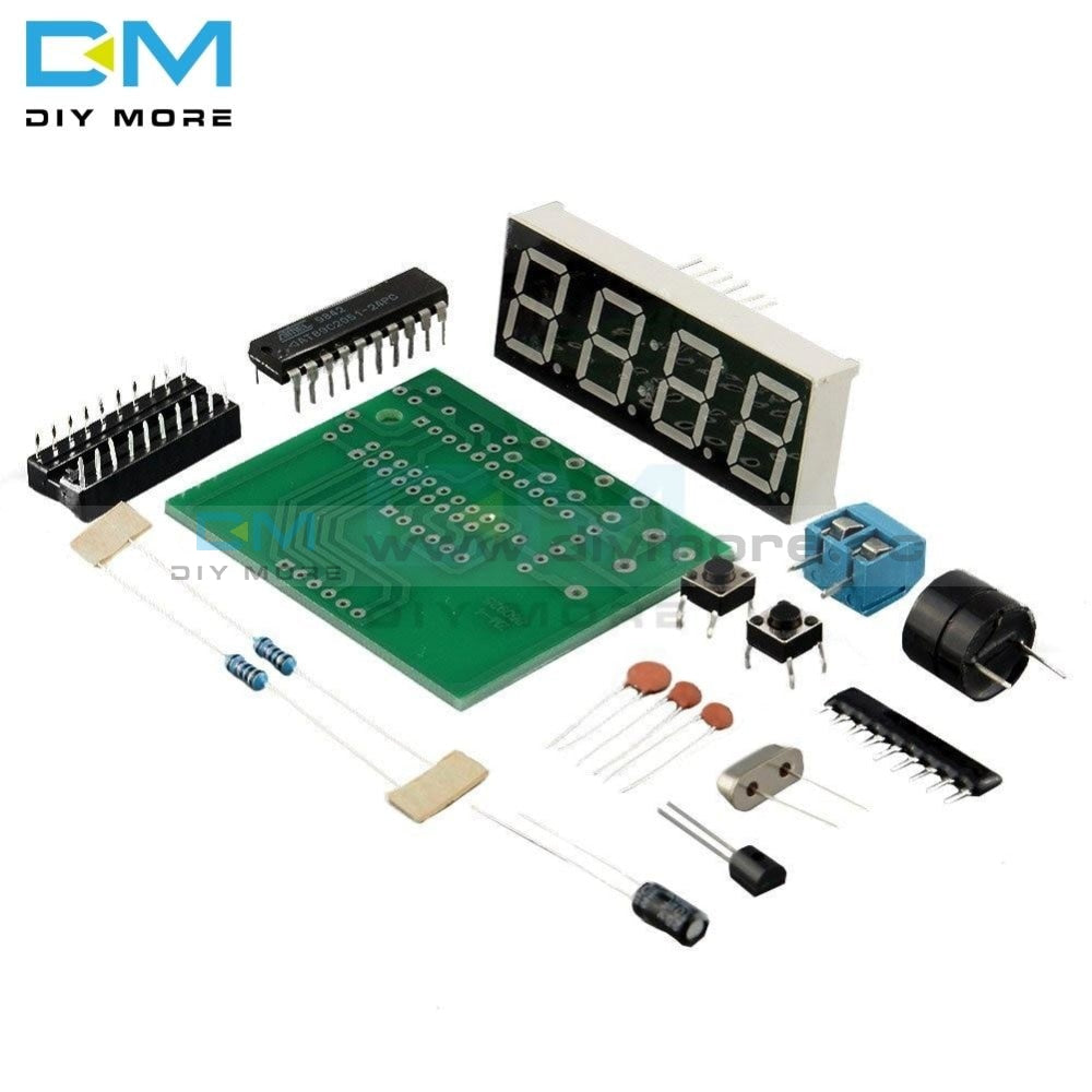 At89C2051 Digital Led Display 4 Bits Electronic Clock Production Suite Diy Kit 0.56 Inch Red Two