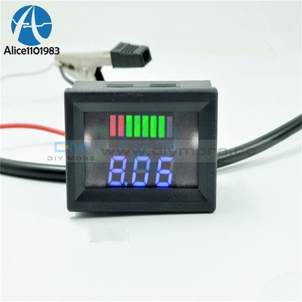 Battery Indicator Dc 12V Blue Led Lead Acid Capacity Acid Tester Voltmeter Charge Level For Arduino