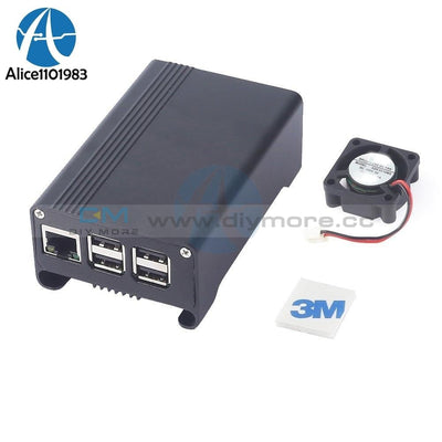 Black Aluminum Alloy Protective Case For Raspberry Pi 3/2 B/b+ Box Shell With Cooling Fan Electronic