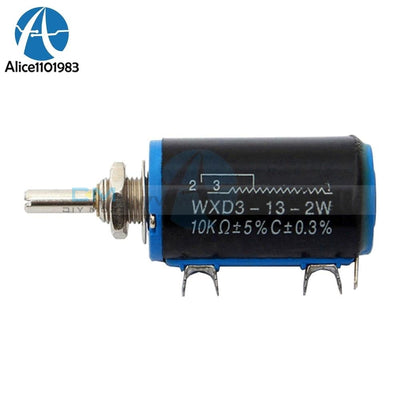 Black Precision Wxd3 13 2W Multi Turn Wirewound Linear Potentiometers 10K Ohm Motor Speed Controller