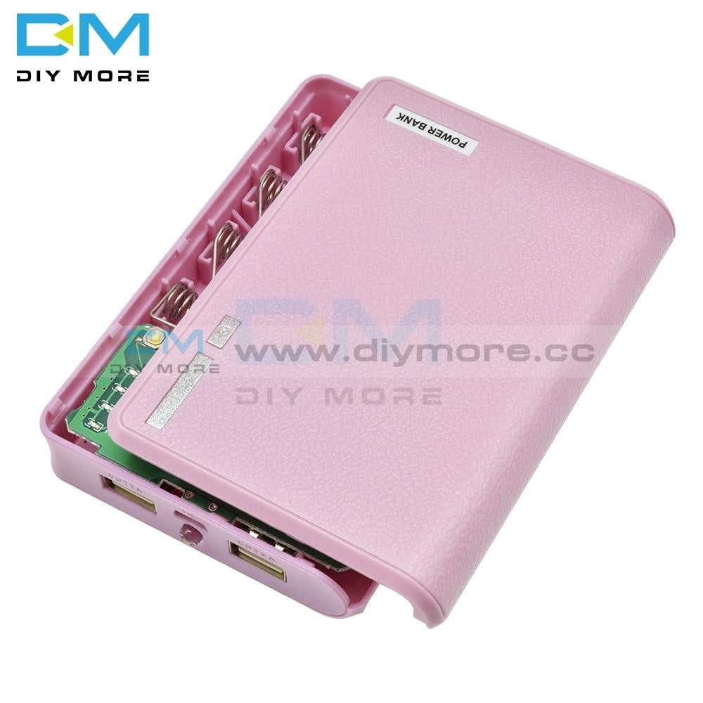 Candy Color 4X18650 Power Bank Battery Holder Usb Storage Case Box Leads 18650 Organizer On