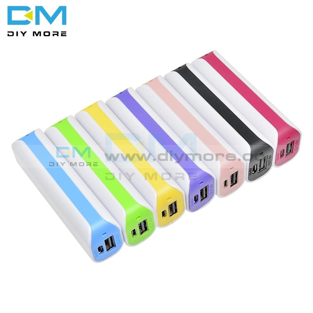Candy Color Portable Led Power Bank For Mobile Phone 18650 Box Charger Diy Case Dual Usb Supply