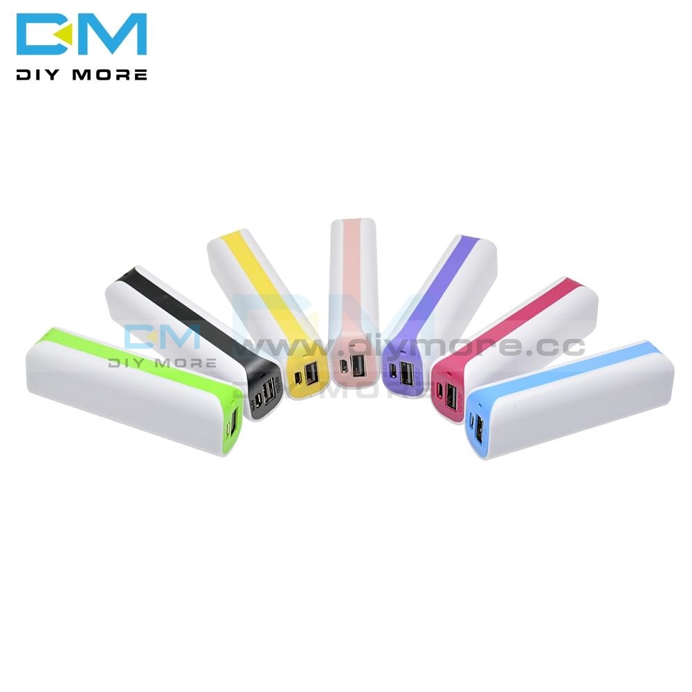 Candy Color Portable Led Power Bank For Mobile Phone 18650 Box Charger Diy Case Dual Usb Supply