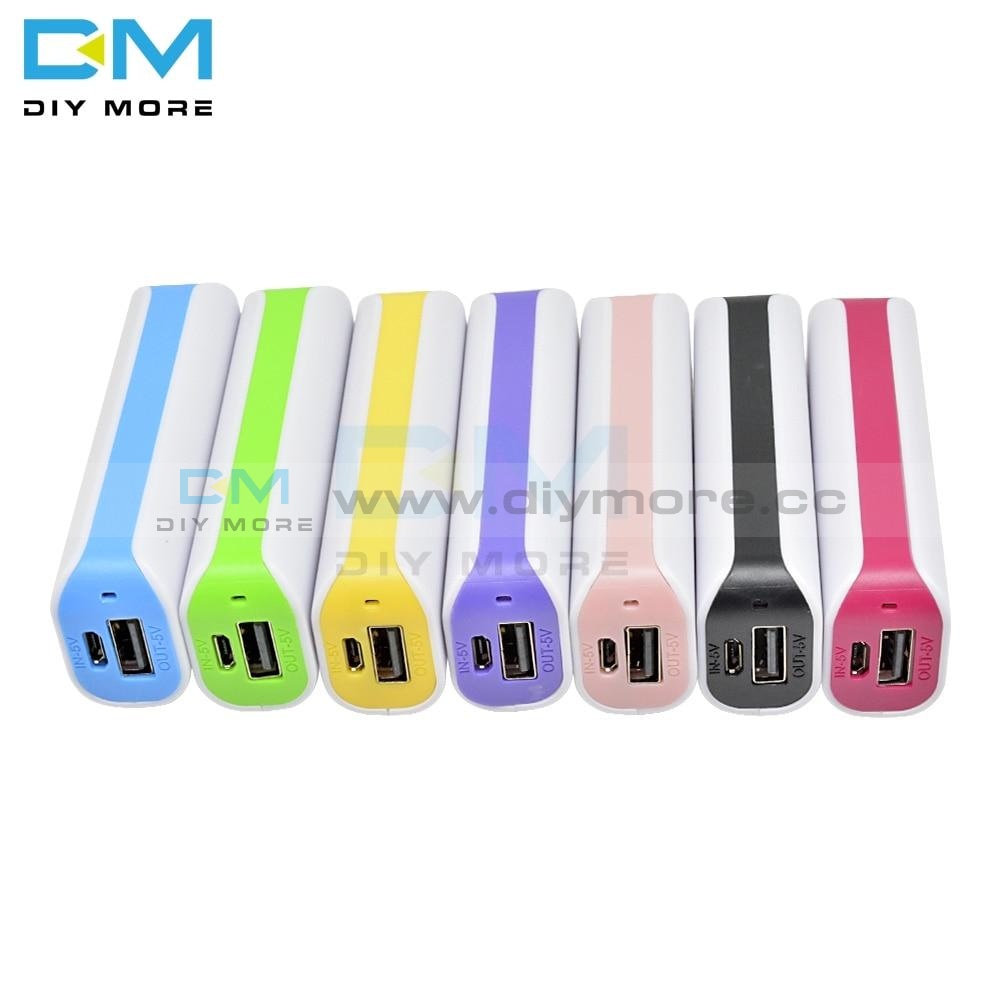 Candy Color Portable Led Power Bank For Mobile Phone 18650 Box Charger Diy Case Dual Usb Supply