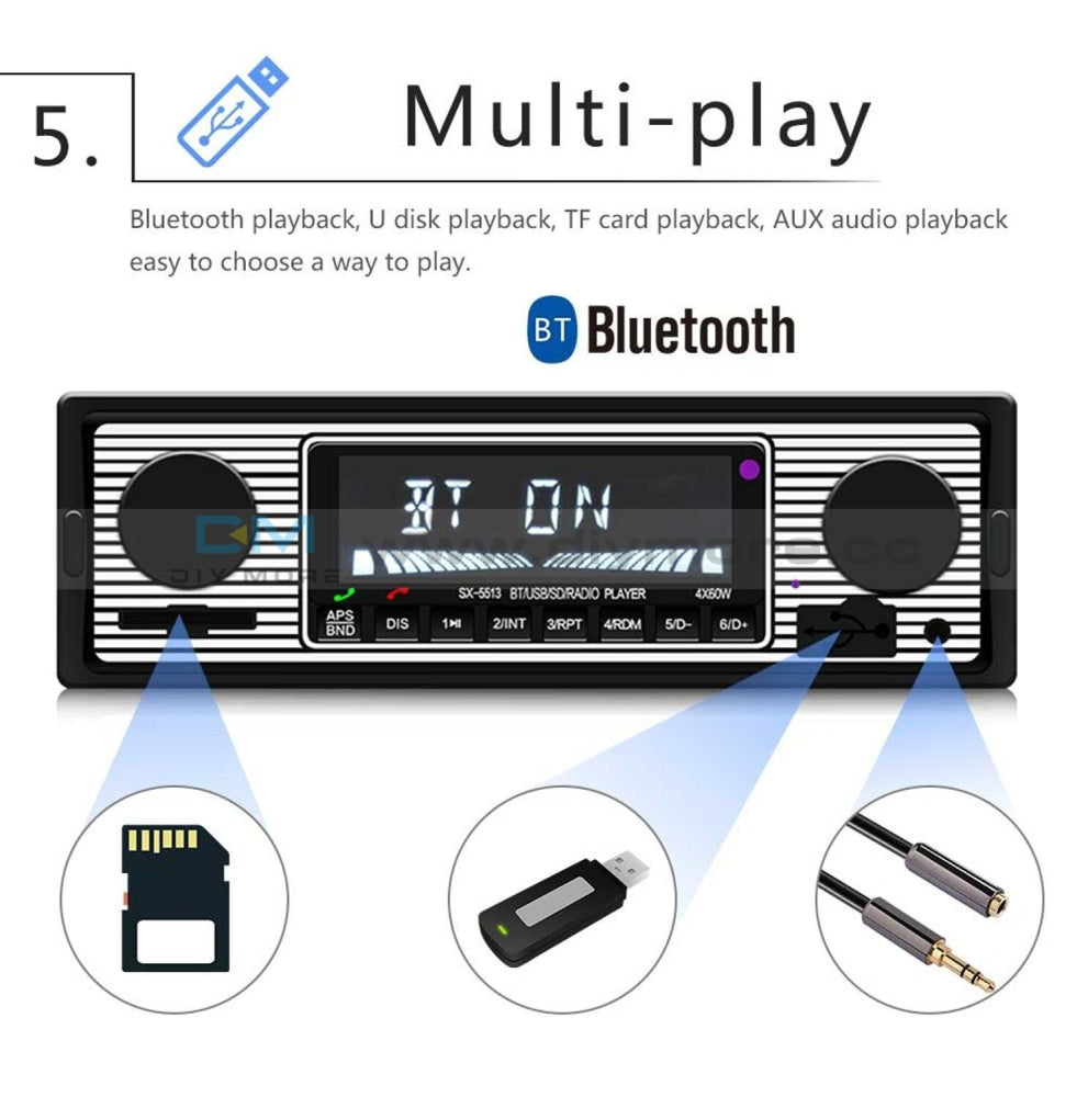 Car Mp3 New Bluetooth Call Player U Disk Card Machine Radio Model Stereo Usb Aux Classic Audio On