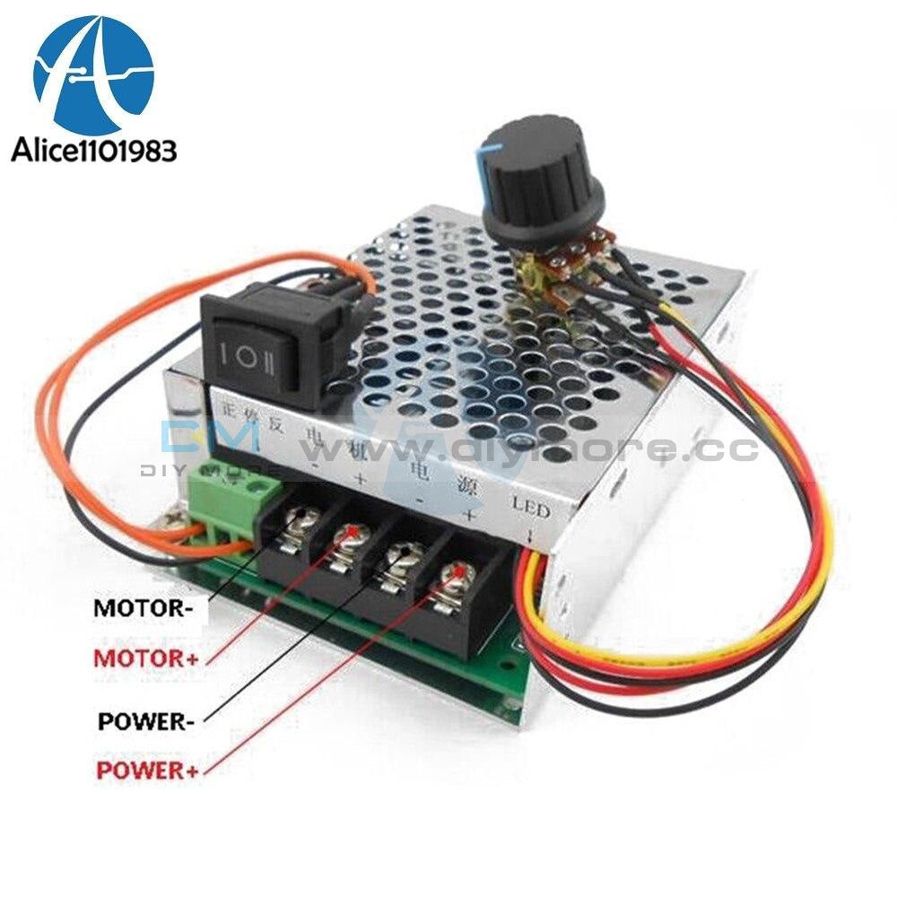 Dc 10 50V 40A Motor Speed Controller Pwm 12V/24V/36V/48V Inverted Switch 10V Cw Ccw Reversible Pulse