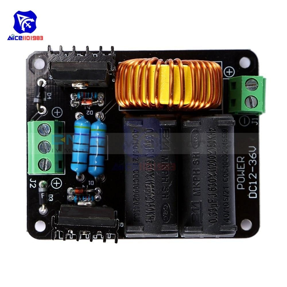 Dc 12 36V 10A 300W Zvs Tesla Coil High Voltage Generator Driver Board Discharge Flyback Module Tools