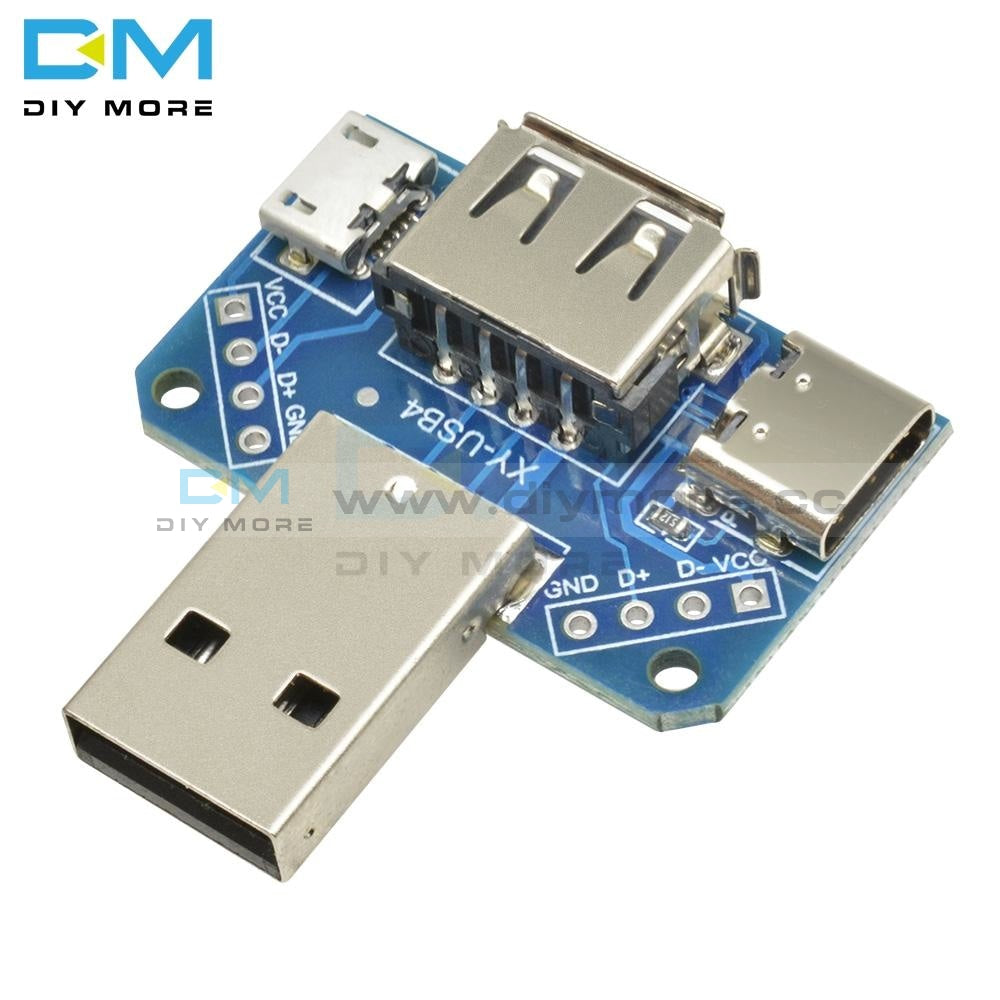 Dc 5V 2.54Mm Type C Usb Converter Standard Female To Male Micro 4P Interface Terminal Adapter Board