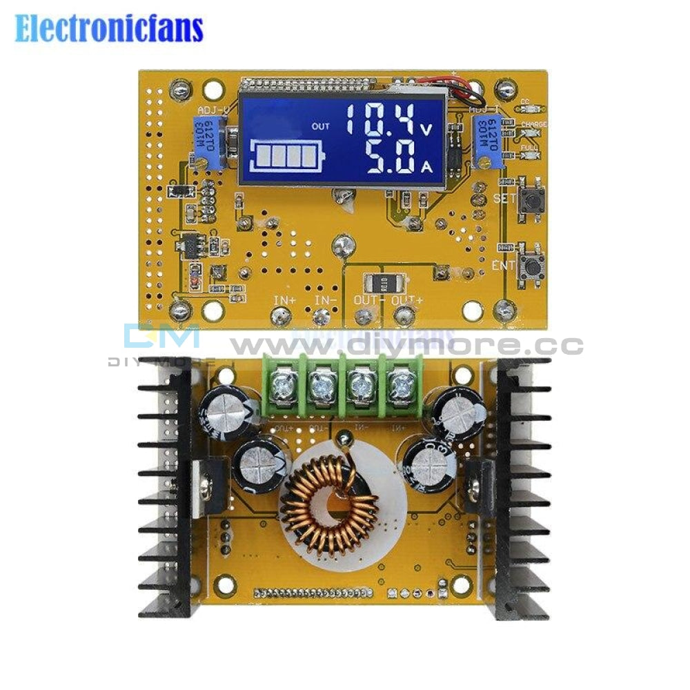 Dc Boost Converter 10A Adjustable Lcd Dual Display Cc Cv Step Down Power Supply Module With Case 7
