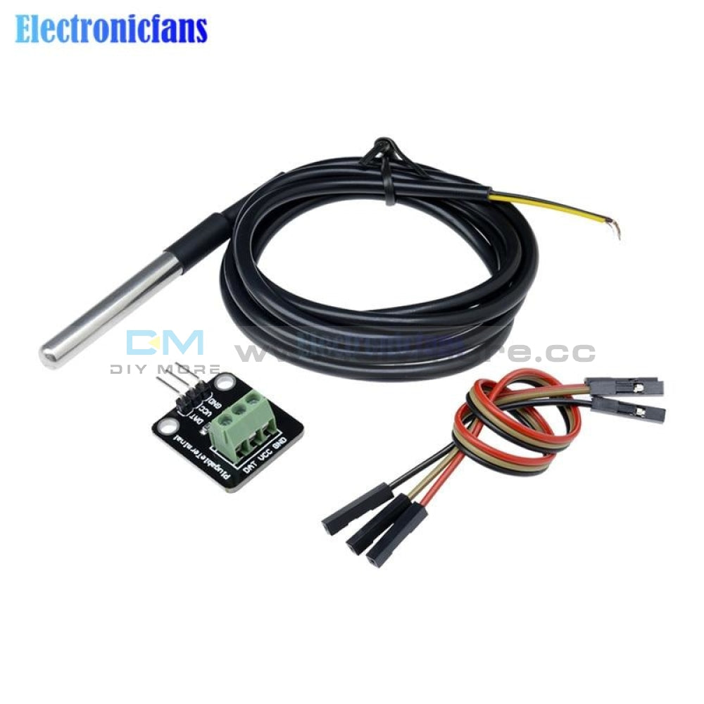 Ds18B20 Temperature Sensor Module Kit Waterproof 100Cm Digital Cable Stainless Steel Probe Terminal