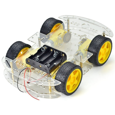 4 Wheel Robot Chassis Smart Car with Speed and Tacho Encoder for Arduino Raspberry Pi Robot DIY Kits 65x26mm Tire
