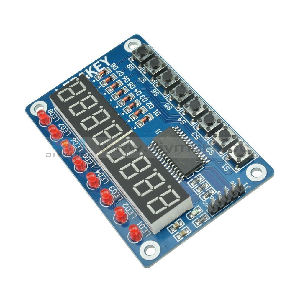 8-Bit LED Digital Tube Display Module With Keys – TM1638 – For AVR, Arduino, ARM – 8/16 Key