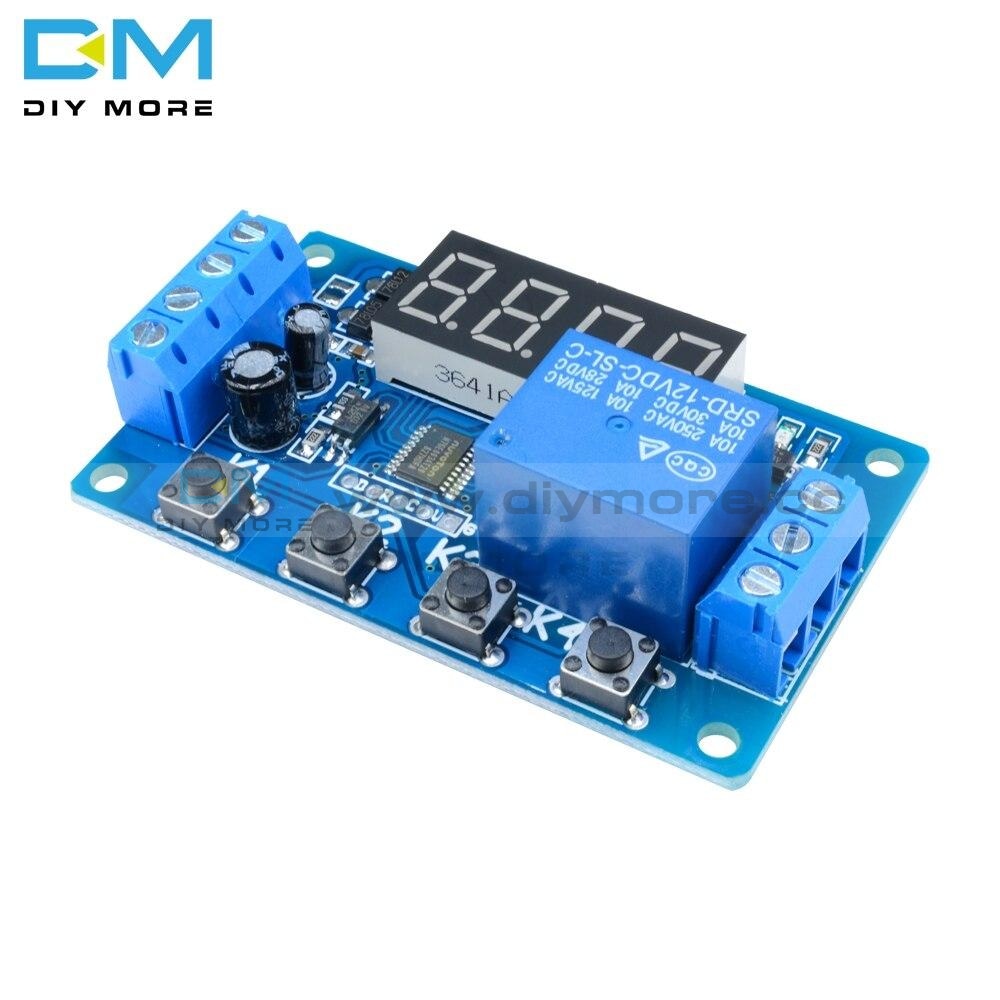 Digital Dc12V Timing Delay Relay Multifunction Trigger Module Board 4Button Timer 4 Digit Led