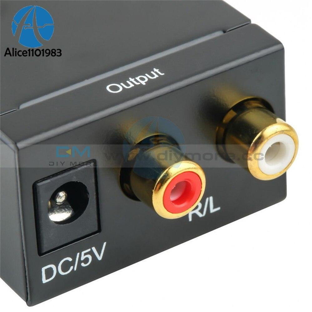 Digital Optical Coaxial Toslink Signal To Analog L/r Audio Converter Adapter Module 2X Rca Output