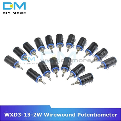 Diymore Wxd3 13 2W Wirewound Potentiometer Resistance Ohm 10 Turns Linear Rotary 5% +5% Electronic