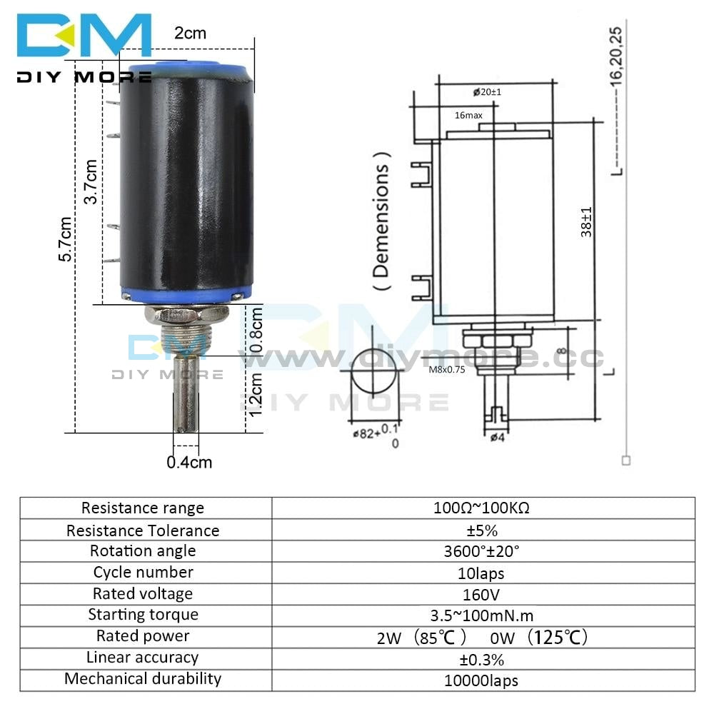 1 Set Ec11 Rotary Encoder Code Switch Digital Potentiometer 360 Degree With Knob 7 Pins Shaft Dia.