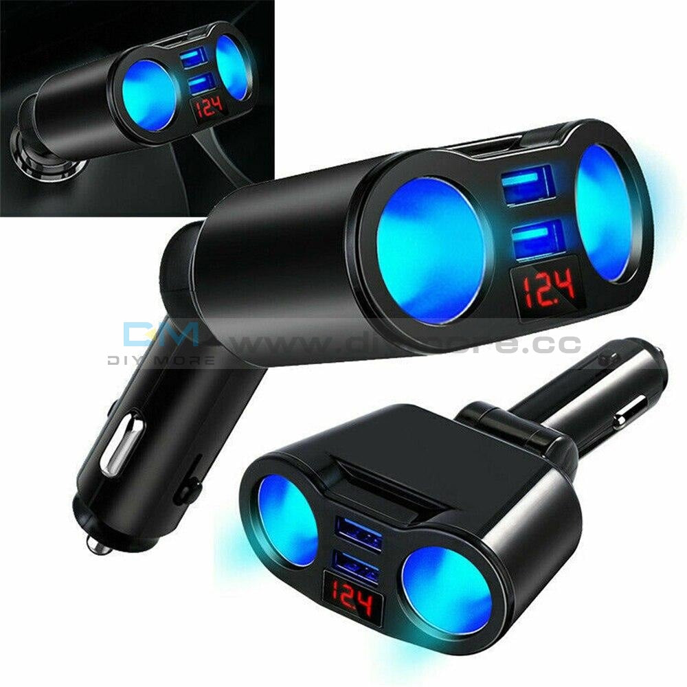 Dual Usb Car Charger Lcd 2 Way Cigarette Lighter Socket Splitter Adapter Dc 5V 3.1A Drop Shipping On