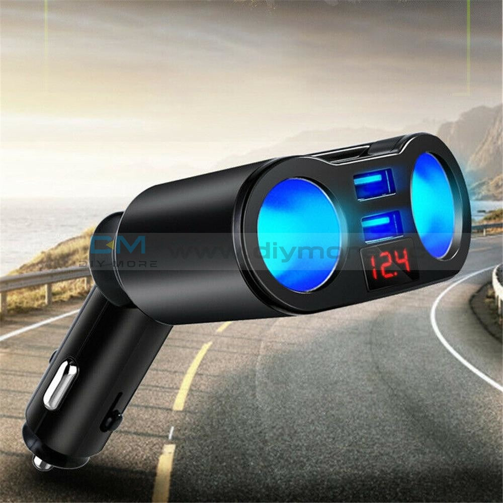 Dual Usb Car Charger Lcd 2 Way Cigarette Lighter Socket Splitter Adapter Dc 5V 3.1A Drop Shipping On